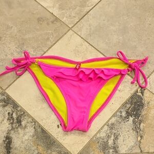 The Bikini Lab Pink and Yellow Ruffle Bikini Bottom